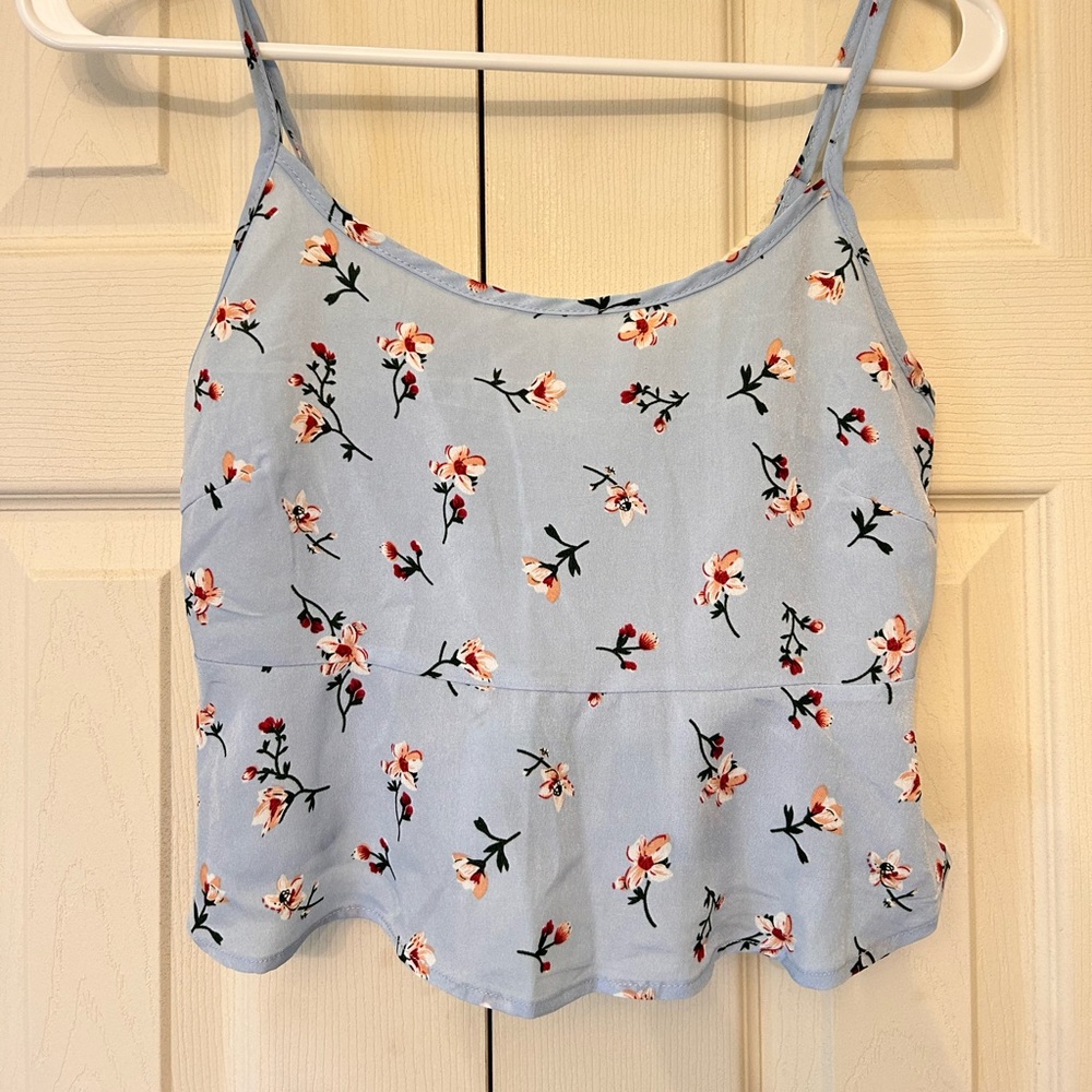 BLUE FLORAL TANK TOP